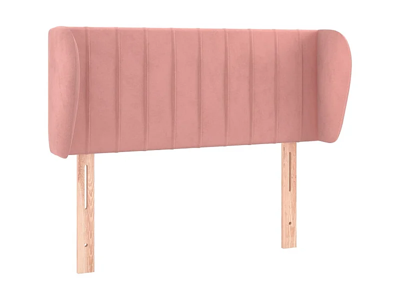 Cabeceira de cama c/ abas veludo 103x23x78/88 cm rosa PT111042