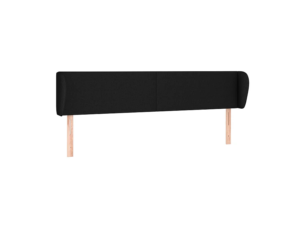 Testiera | Testata del letto ad Orecchio Nera 163x23x78/88 cm in Tessuto