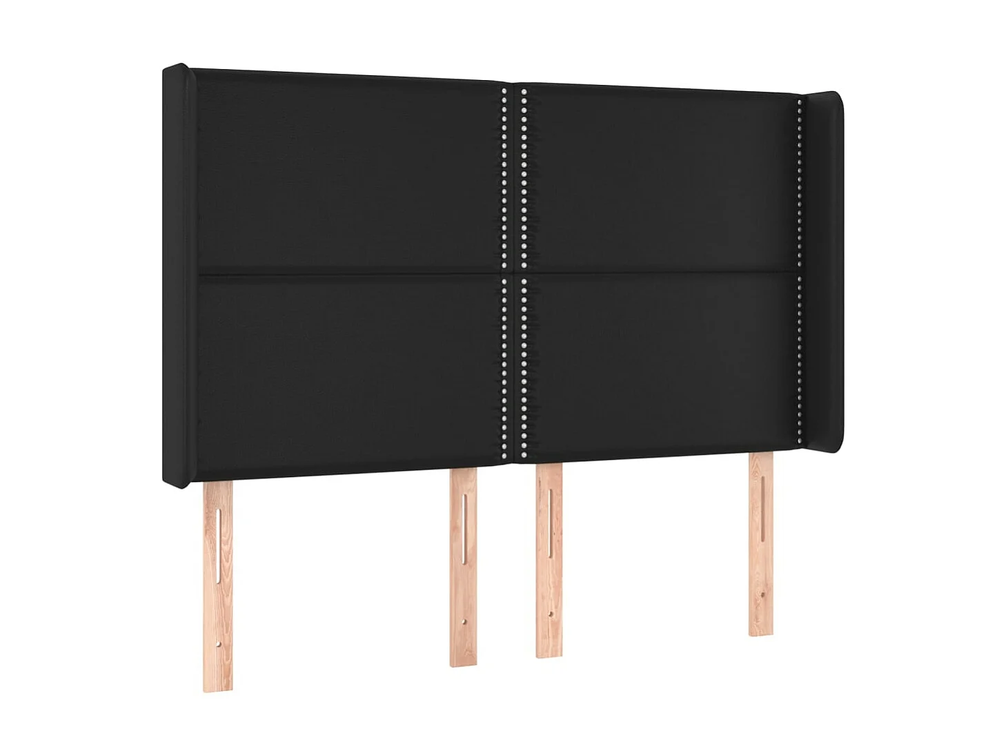 Tête de lit avec oreilles Noir 147x16x118/128 cm Similicuir POI85579 BonneVie Meuble