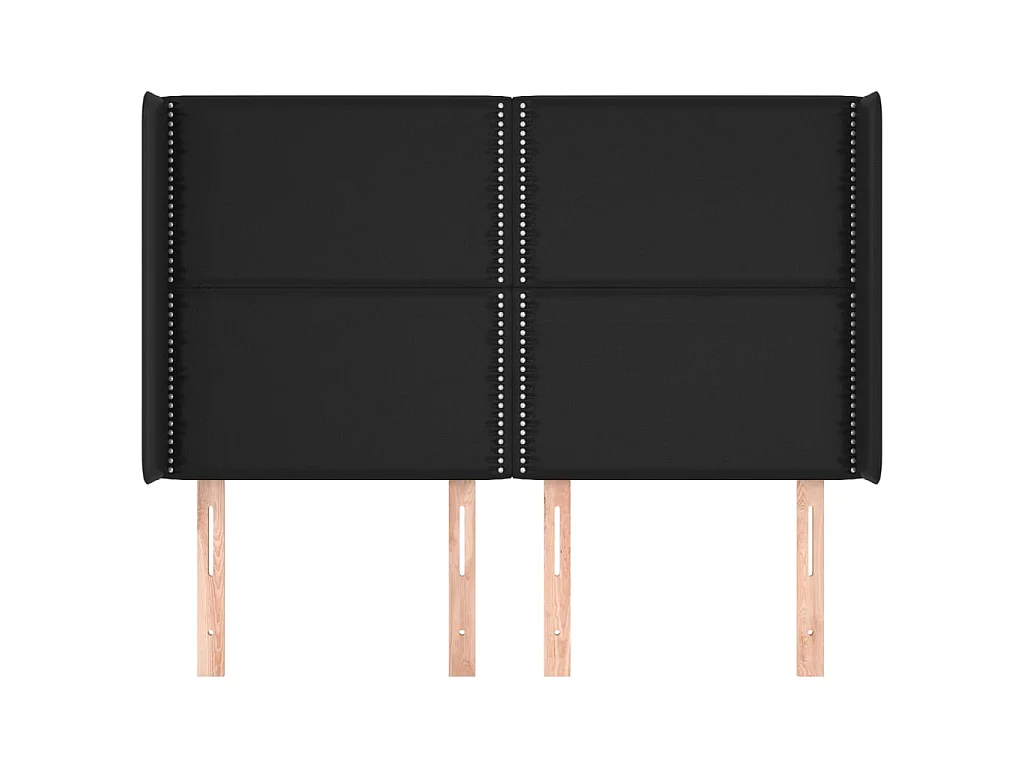 Tête de lit avec oreilles Noir 147x16x118/128 cm Similicuir POI85579 BonneVie Meuble