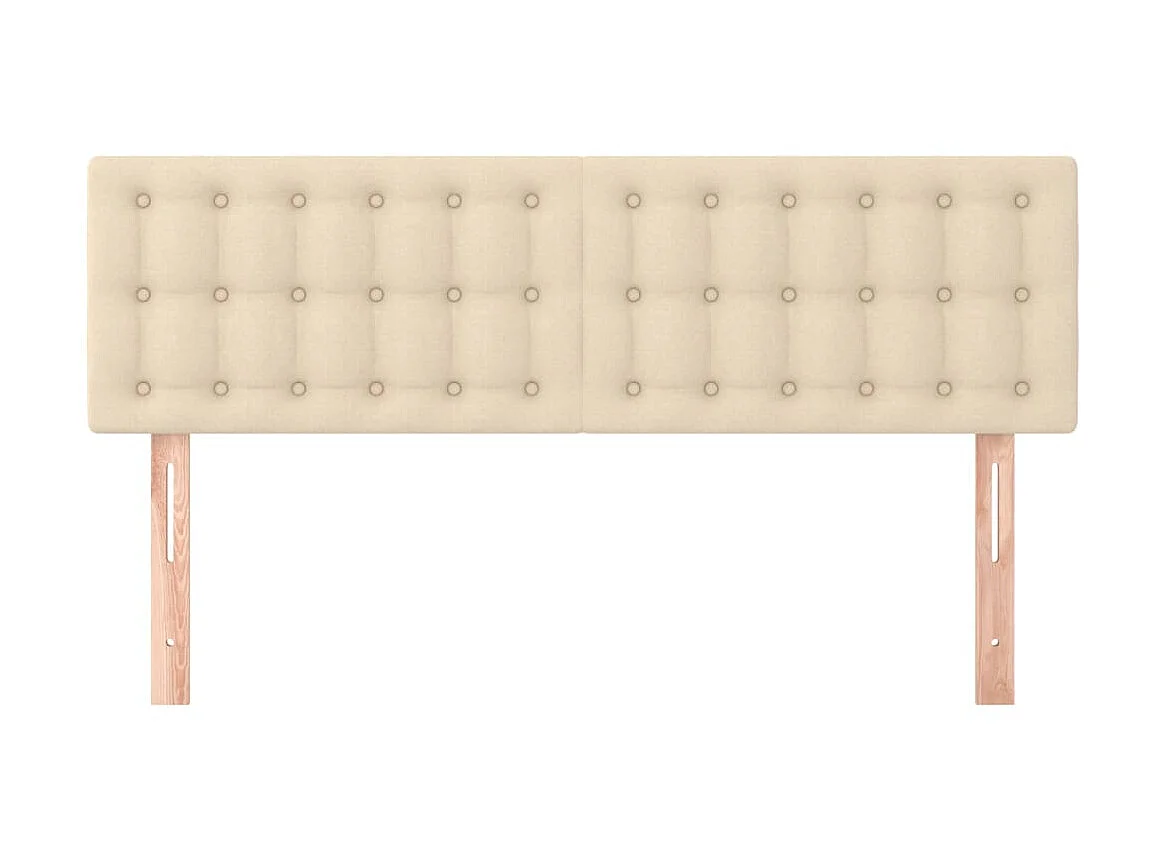 Têtes de lit 2 pcs Crème 72x5x78/88 cm Tissu POI66192 BonneVie Meuble