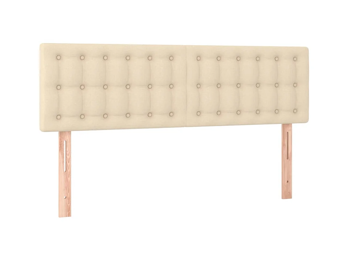 Hoofdborden 2 st 72x5x78/88 cm stof crèmekleurig NL341974