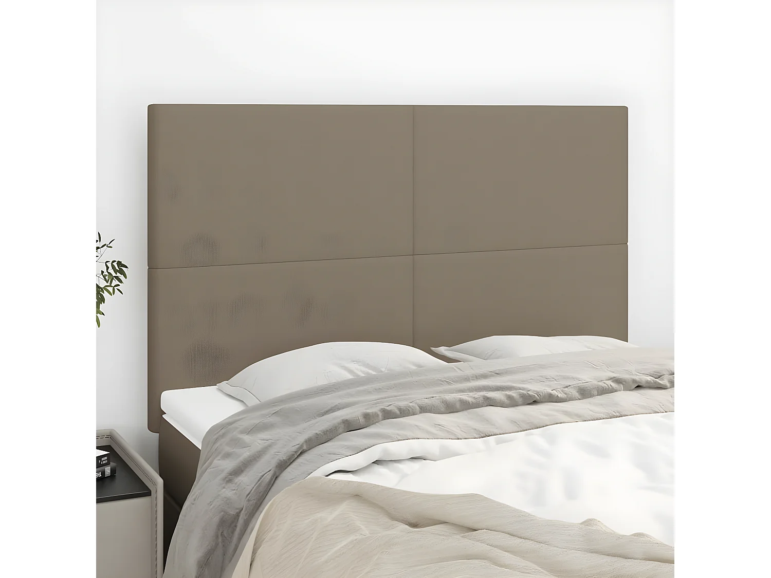 Kopfteil,Bettkopfteile 4 Stk. Taupe 72x5x78/88 cm Stoff -gkd199300