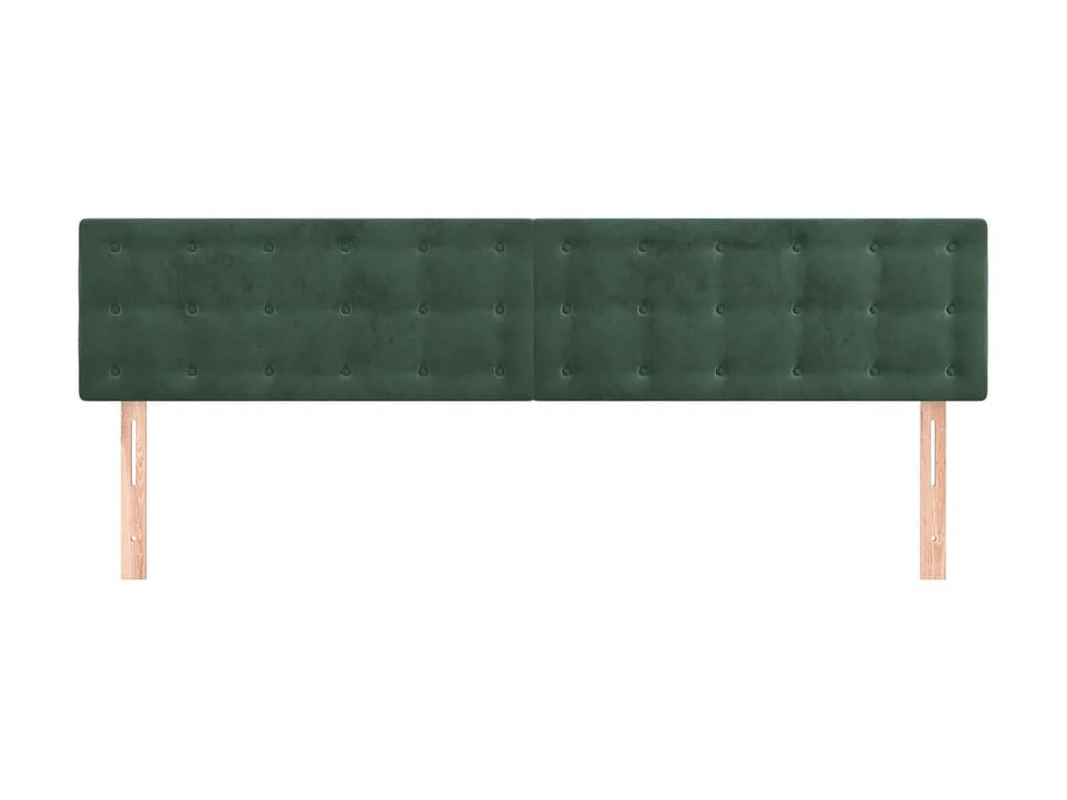 2 pcs Têtes de lit Vert foncé 90x5x78/88 cm Velours PLO19148 BonneVie Meuble
