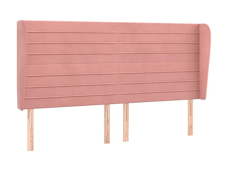 Tête de lit avec oreilles Rose 203x23x118/128 cm Velours POI14501 BonneVie Meuble