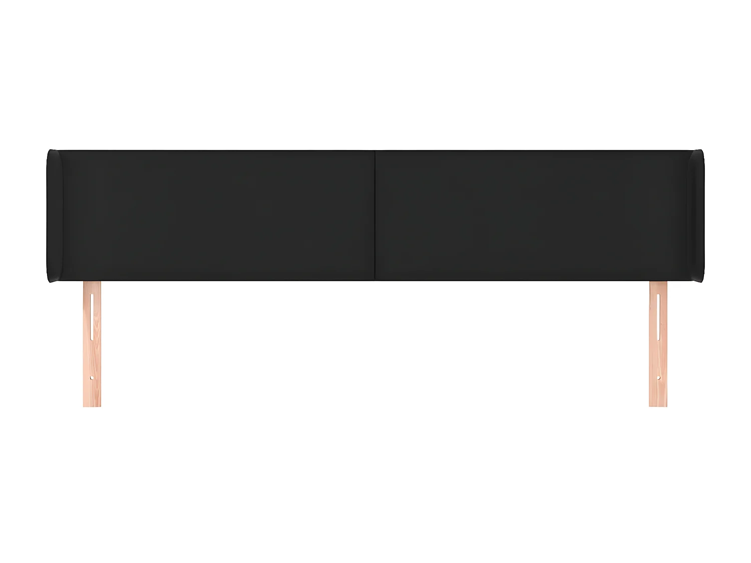 Tête de lit avec oreilles Noir 203x16x78/88 cm Similicuir POI65924 BonneVie Meuble