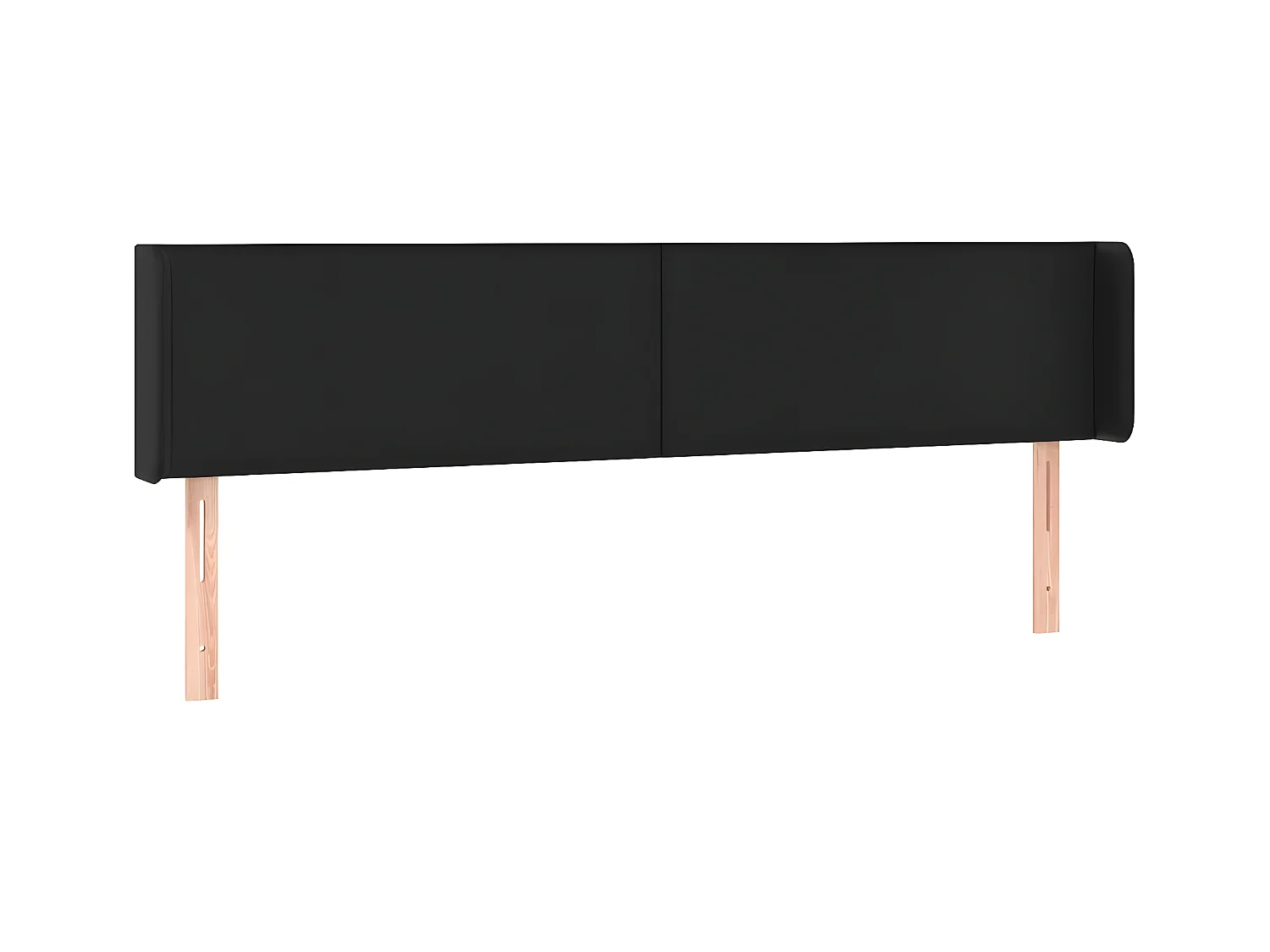 Tête de lit avec oreilles Noir 203x16x78/88 cm Similicuir POI65924 BonneVie Meuble