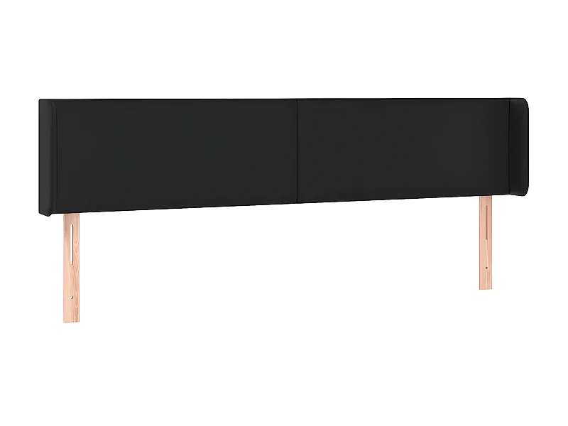Tête de lit avec oreilles Noir 203x16x78/88 cm Similicuir POI65924 BonneVie Meuble
