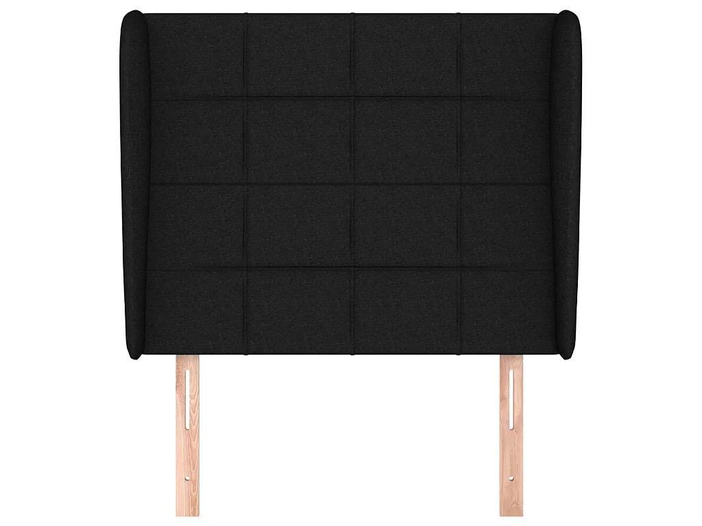 Cabeceira de cama c/ abas tecido 93x23x118/128 cm preto PT919794