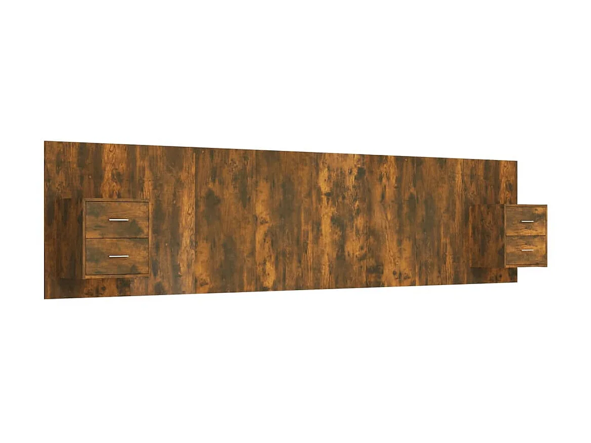 Tête de lit avec armoires Chêne fumé Bois d'ingénierie POI76035 BonneVie Meuble