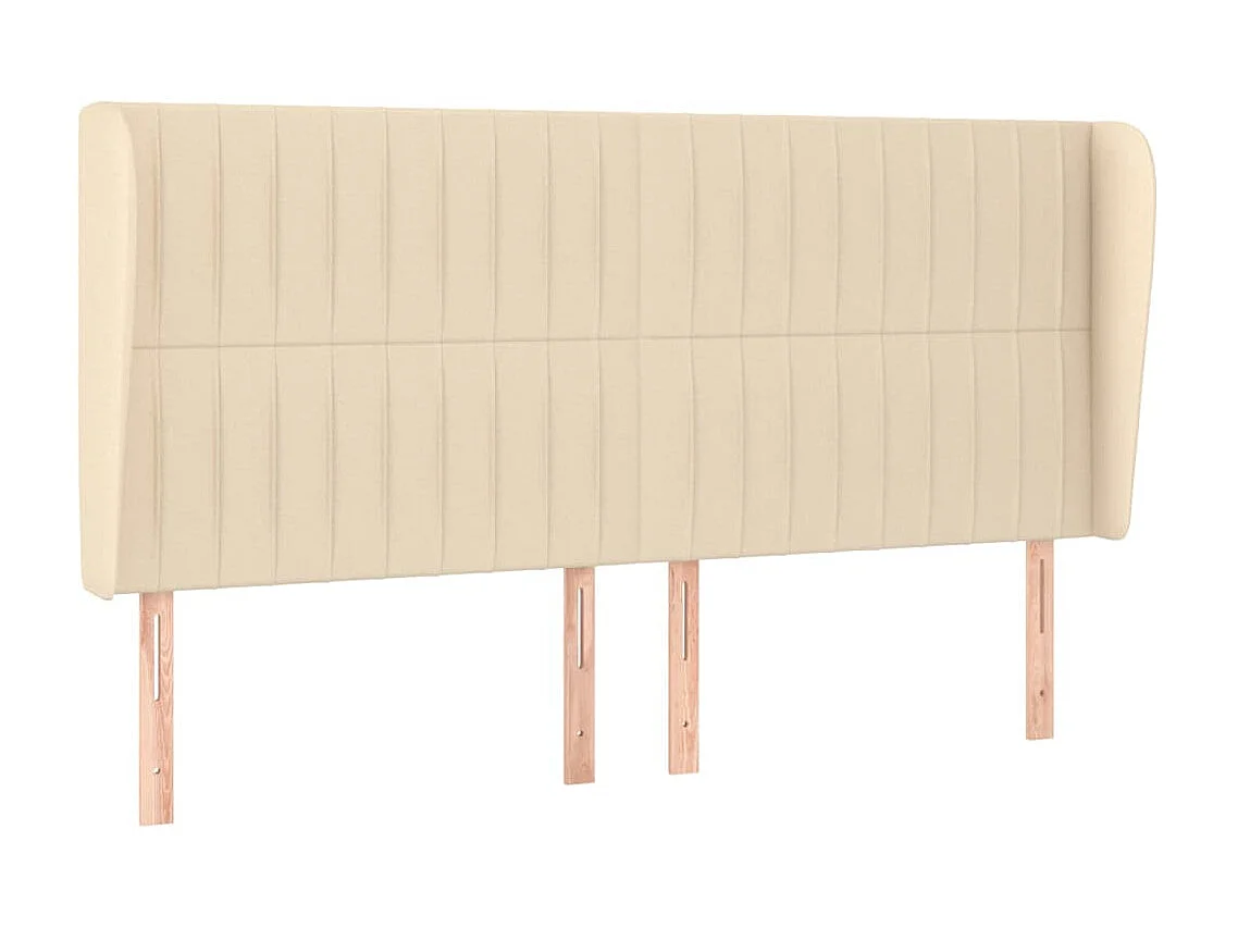 Cabecero con orejas de tela color crema 183x23x118/128 cm ES17357