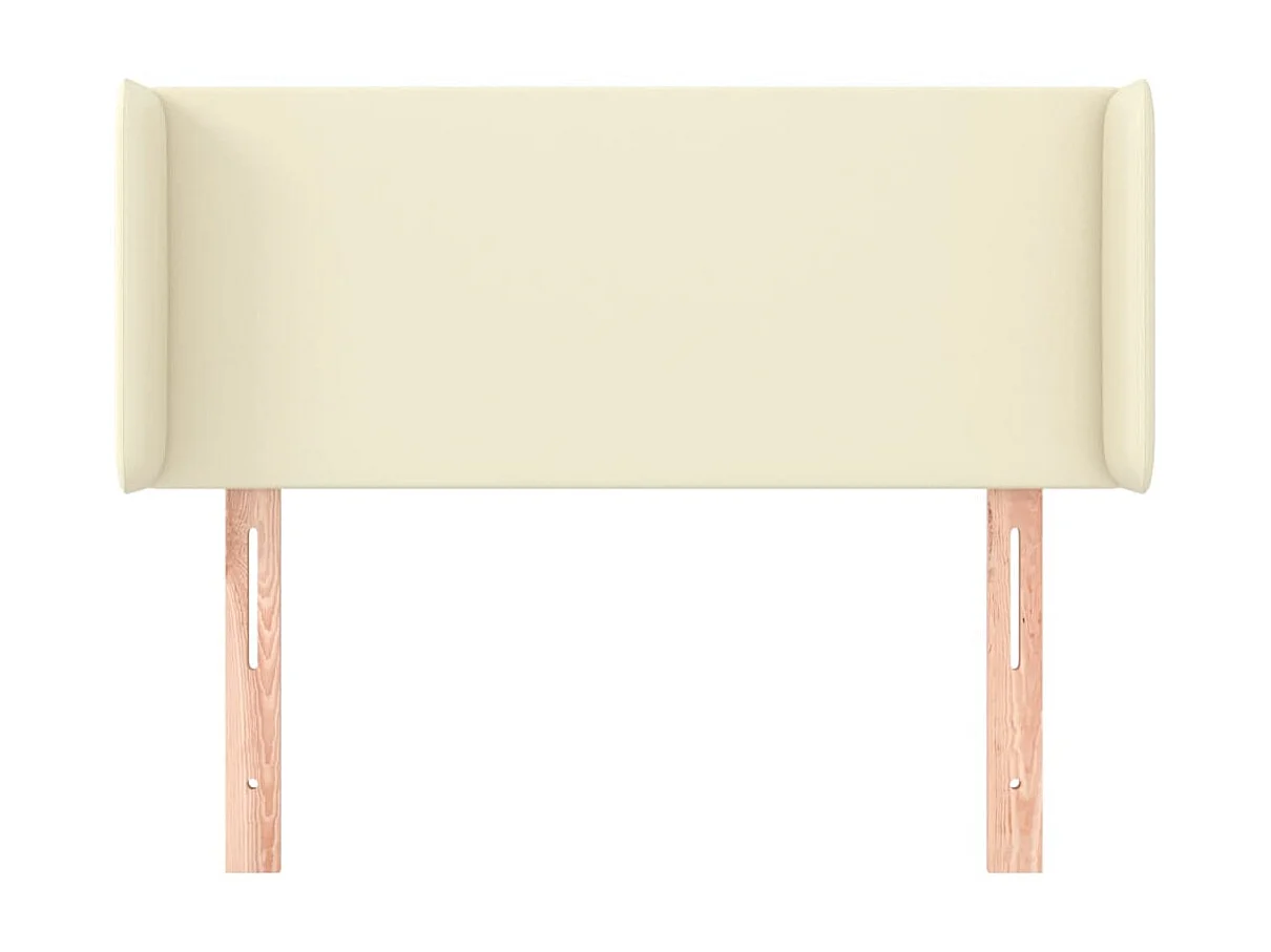 Tête de lit avec oreilles Crème 93x16x78/88 cm Similicuir POI71663 BonneVie Meuble
