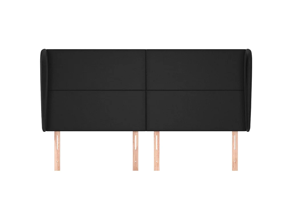 Tête de lit avec oreilles Noir 163x23x118/128 cm Similicuir POI90186 BonneVie Meuble