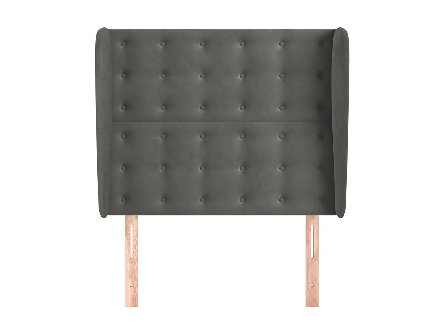 Cabecero con orejas de terciopelo gris oscuro 93x23x118/128 cm ES60446