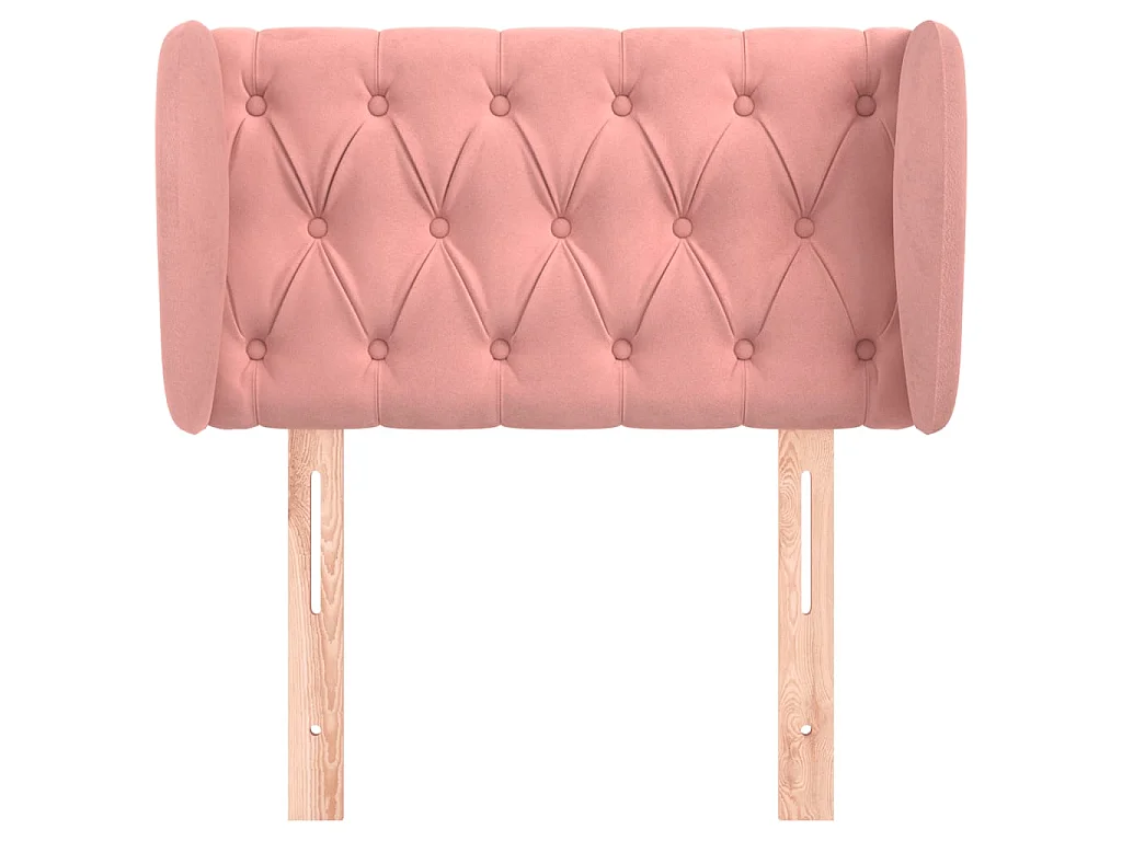 Tête de lit avec oreilles Rose 83x23x78/88 cm Velours POI62875 BonneVie Meuble