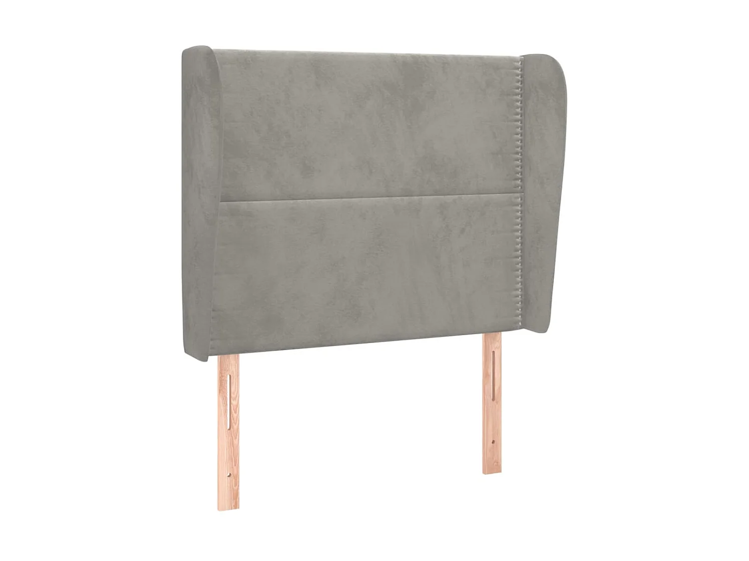 Cabecero con orejas de terciopelo gris claro 93x23x118/128 cm ES73144