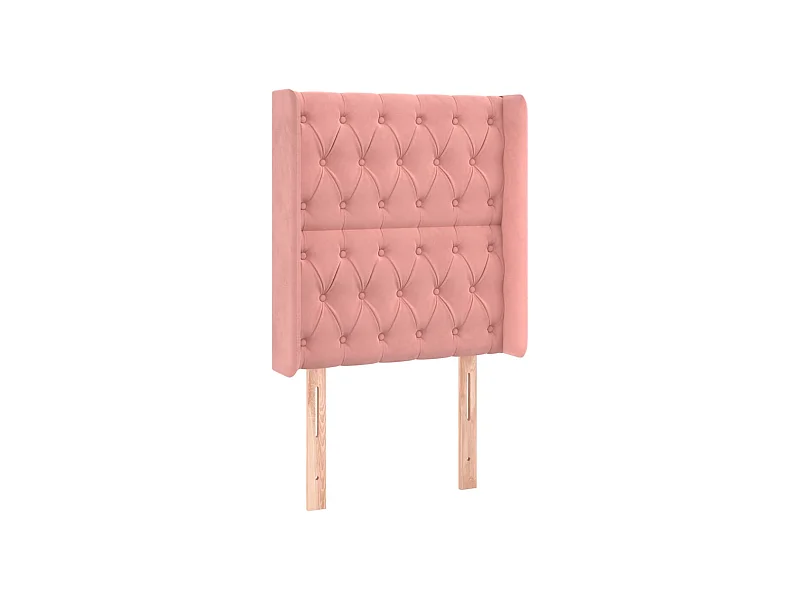 Tête de lit avec oreilles Rose 83x16x118/128 cm Velours POI58107 BonneVie Meuble