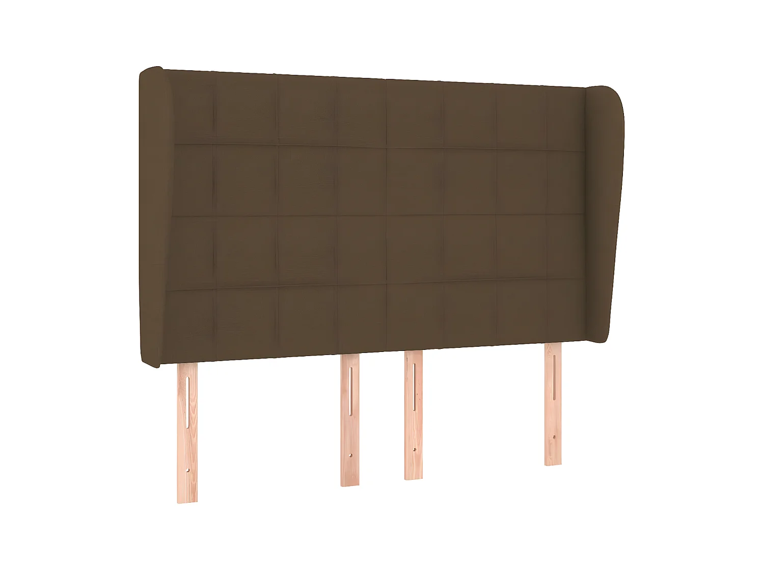 Tête de lit avec oreilles Marron foncé 147x23x118/128 cm Tissu POI85284 BonneVie Meuble