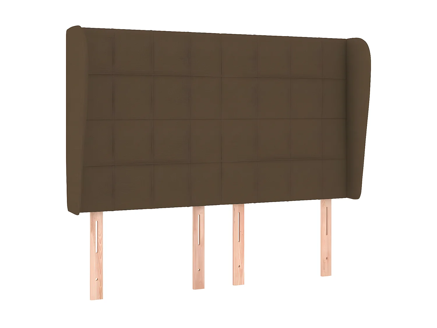 Tête de lit avec oreilles Marron foncé 147x23x118/128 cm Tissu POI85284 BonneVie Meuble