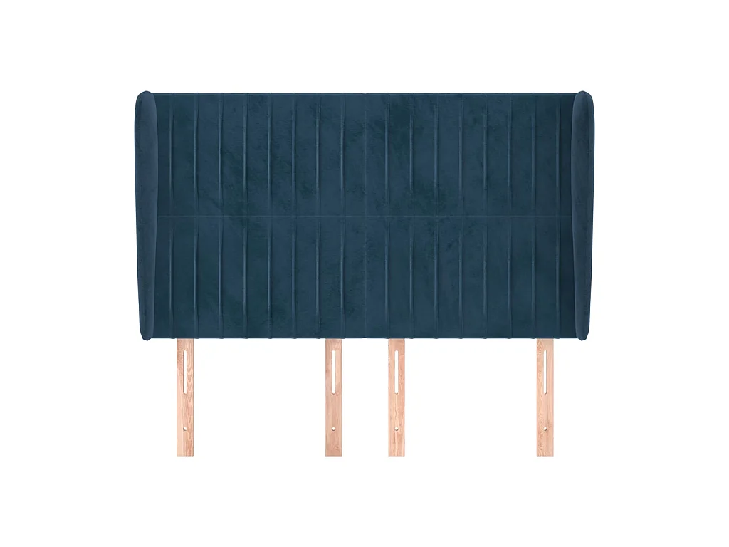 Kopfteil,Bettkopfteil mit Ohren Dunkelblau 147x23x118/128 cm Samt -gkd240180