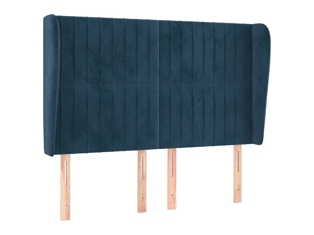 Tête de lit avec oreilles Bleu foncé 147x23x118/128 cm Velours POI67621 BonneVie Meuble