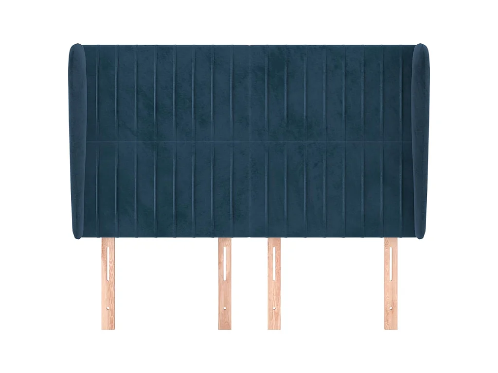 Tête de lit avec oreilles Bleu foncé 147x23x118/128 cm Velours POI67621 BonneVie Meuble