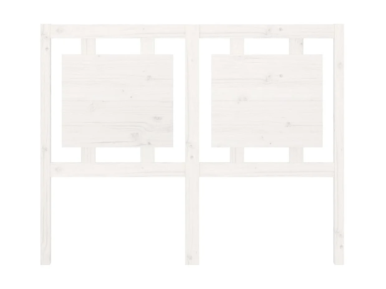 Tête de lit Blanc 125,5x4x100 cm Bois massif de pin POI76134 BonneVie Meuble