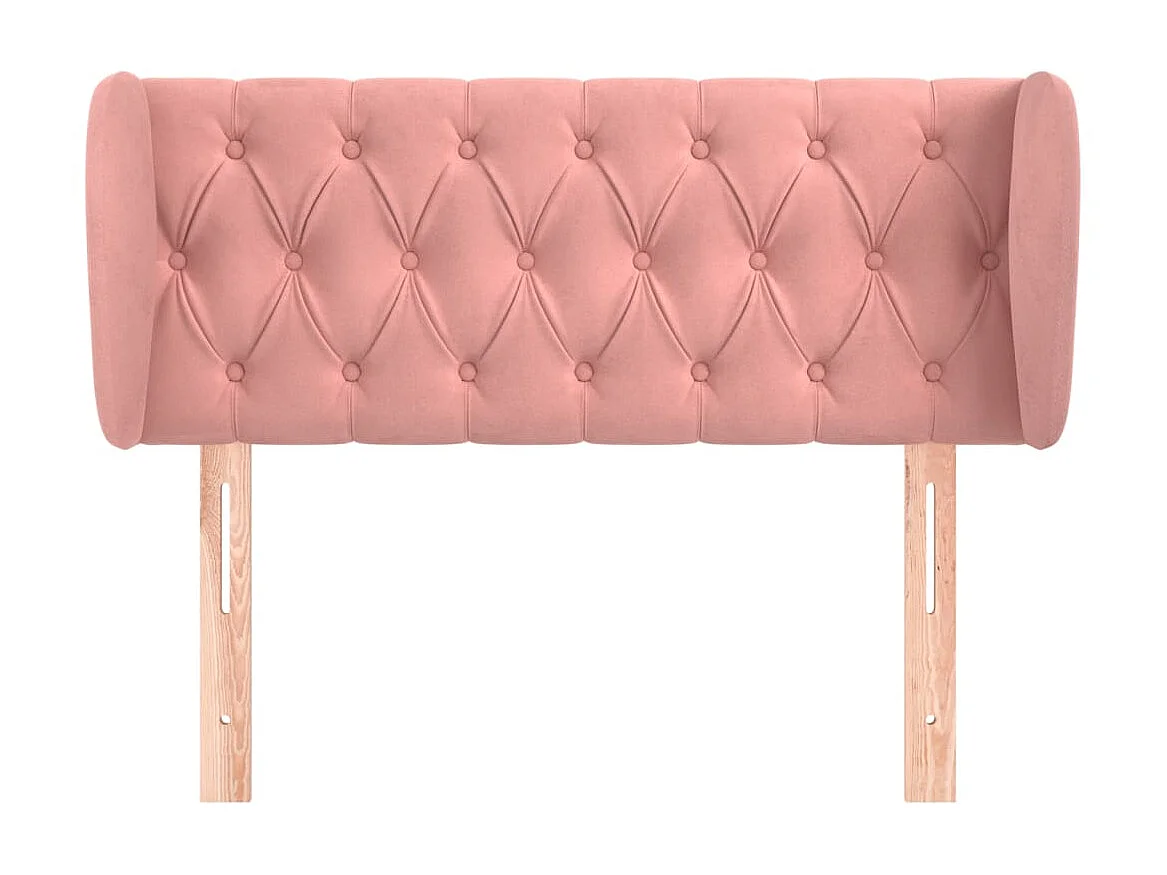 Tête de lit avec oreilles Rose 103x23x78/88 cm Velours POI52753 BonneVie Meuble