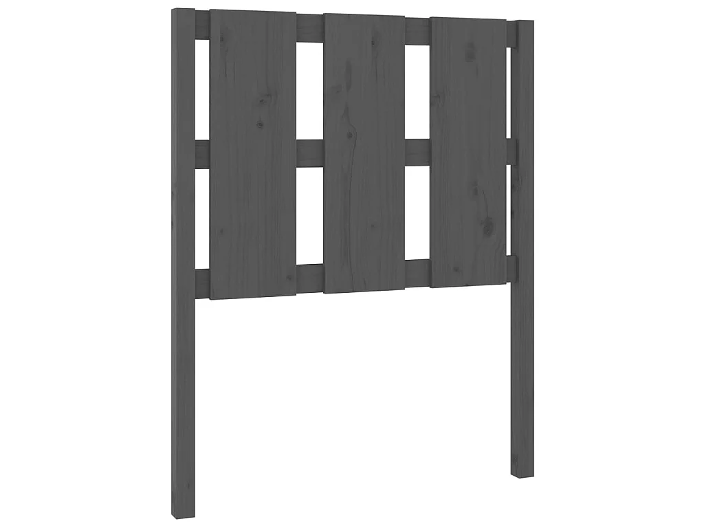 Cabecero de cama madera maciza de pino gris 80,5x4x100 cm ES56972