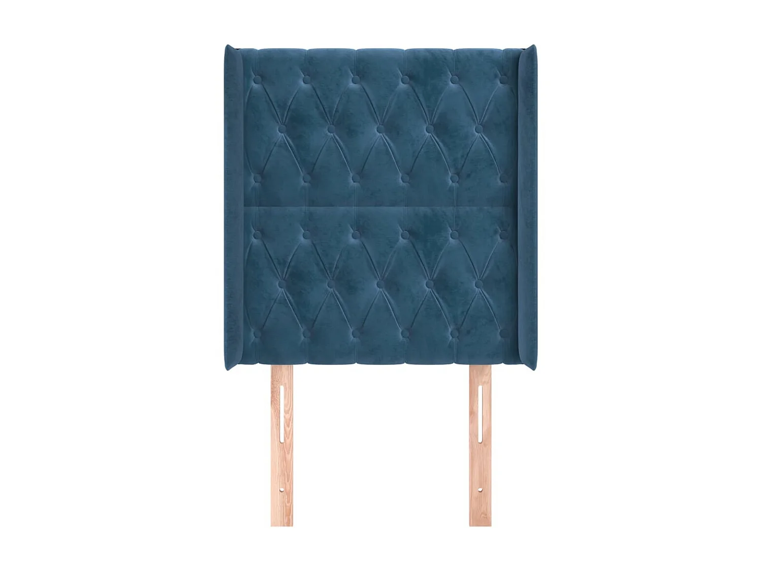 Cabeceira cama c/ abas veludo 83x16x118/128 cm azul-escuro PT419006