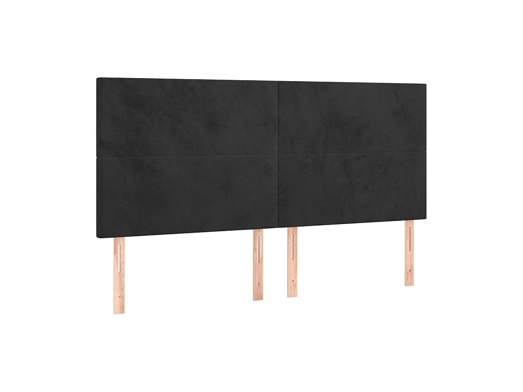 Têtes de lit 4 pcs Noir 80x5x78/88 cm Velours POI19285 BonneVie Meuble