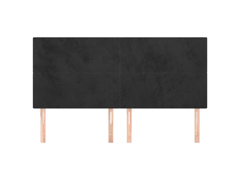 Têtes de lit 4 pcs Noir 80x5x78/88 cm Velours POI19285 BonneVie Meuble