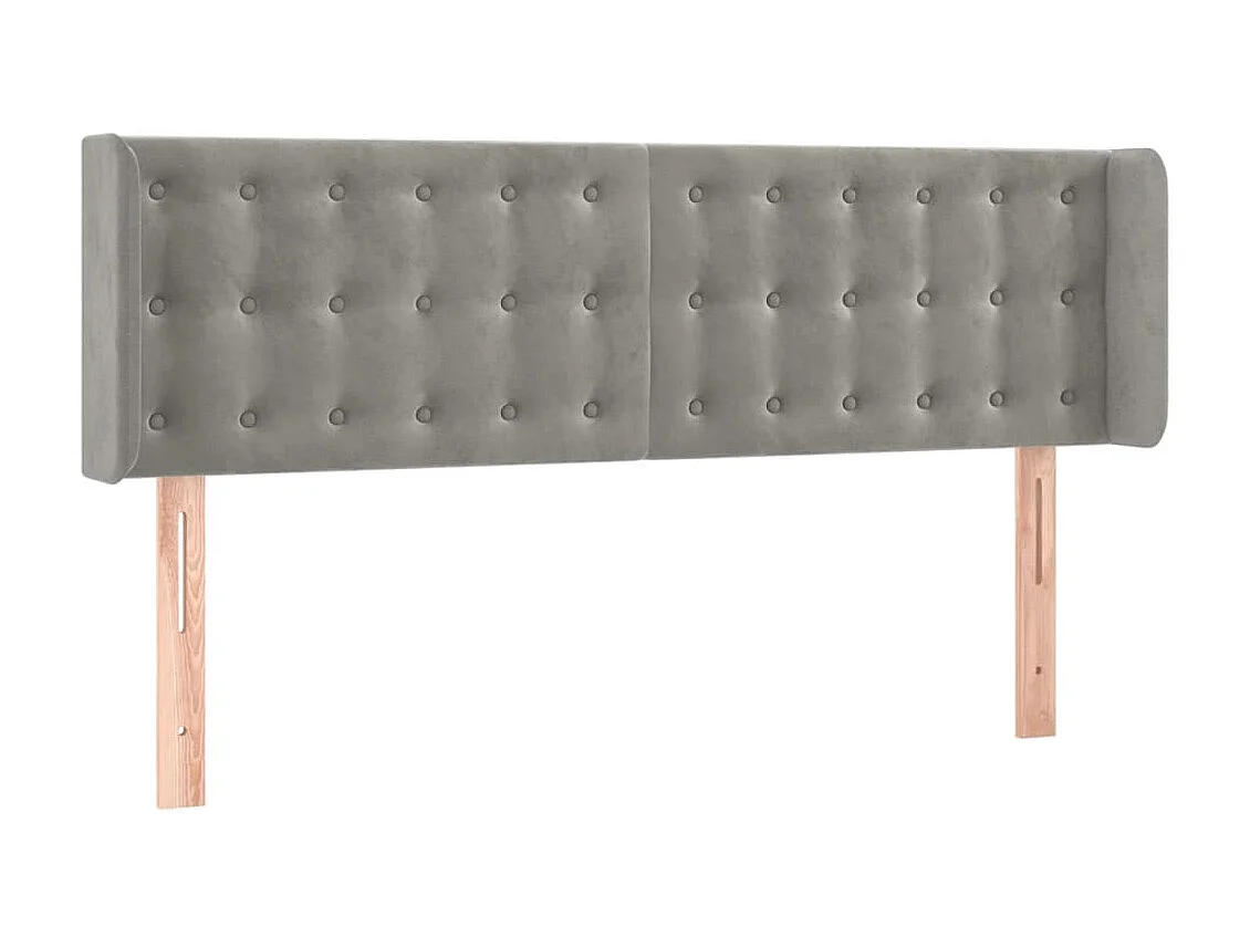 Tête de lit à LED Gris clair 147x16x78/88 cm Velours POI29819 BonneVie Meuble