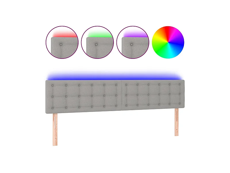 LED Kopfteil,Bettkopfteil Hellgrau 160x5x78/88 cm Stoff -gkd699293