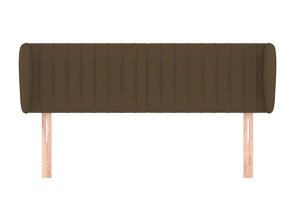 Tête de lit avec oreilles Marron foncé 147x23x78/88 cm Tissu POI40338 BonneVie Meuble