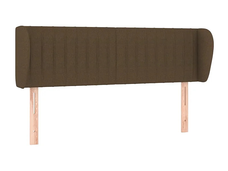Tête de lit avec oreilles Marron foncé 147x23x78/88 cm Tissu POI40338 BonneVie Meuble