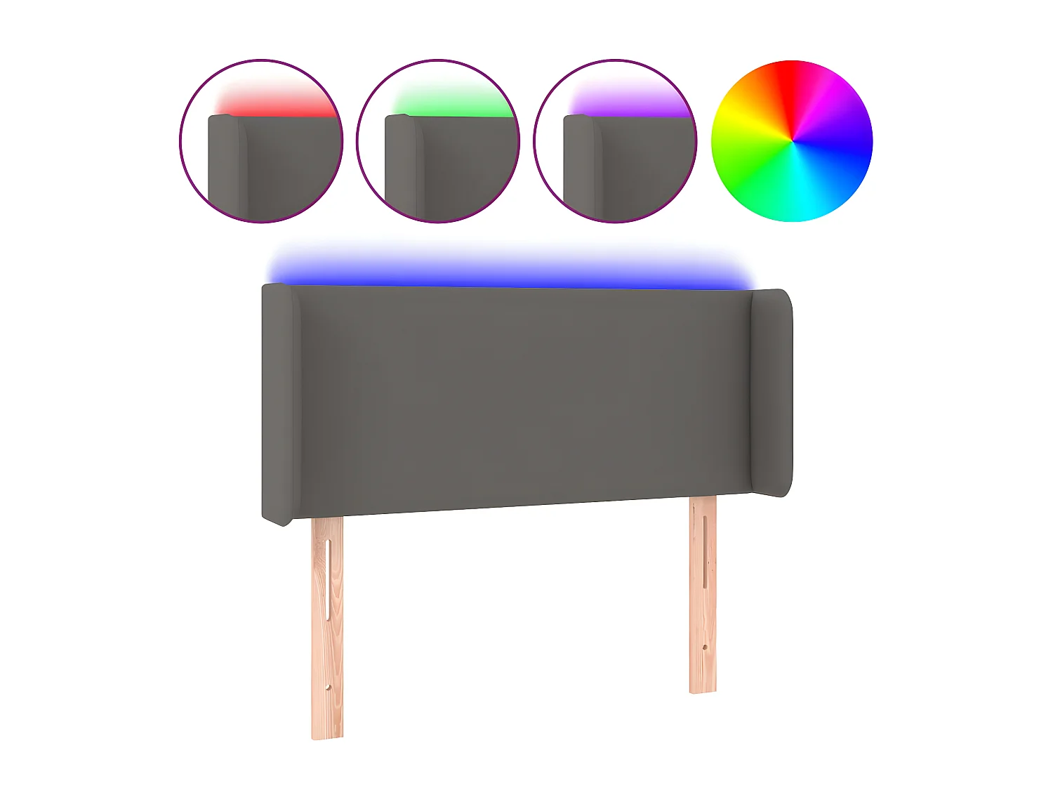 Tête de lit à LED Gris 83x16x78/88 cm Similicuir POI53720 BonneVie Meuble