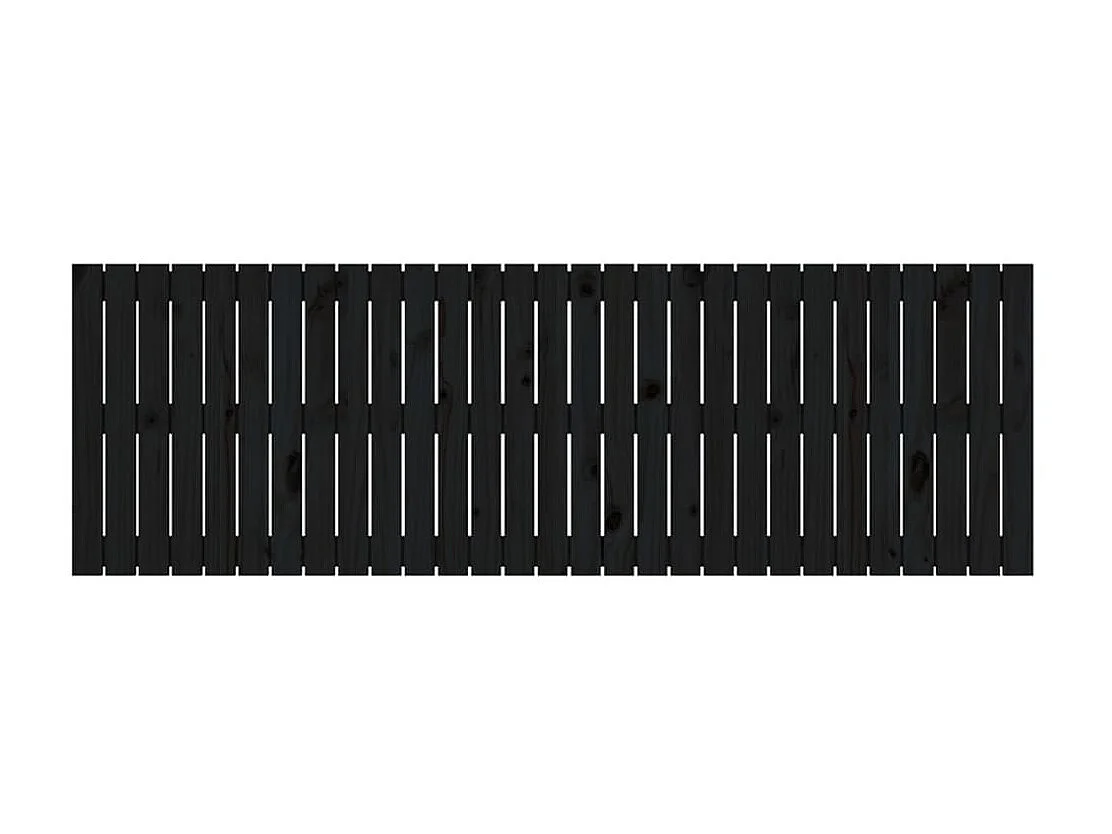 Cabecero de cama de pared madera maciza pino negro 185x3x60 cm ES87427