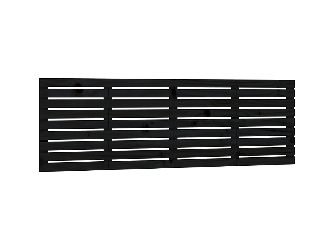 Tête de lit murale Noir 166x3x63 cm Bois massif de pin POI90482 BonneVie Meuble