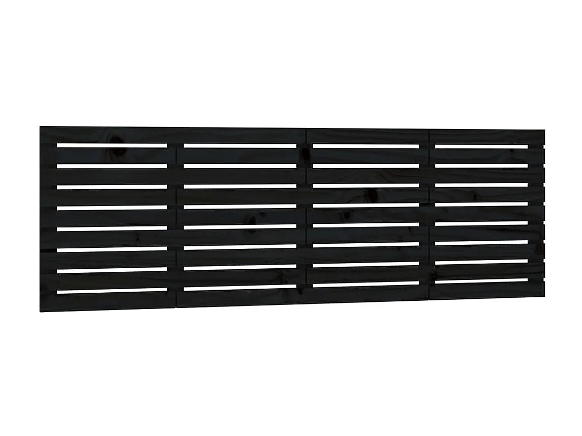 Tête de lit murale Noir 166x3x63 cm Bois massif de pin POI90482 BonneVie Meuble
