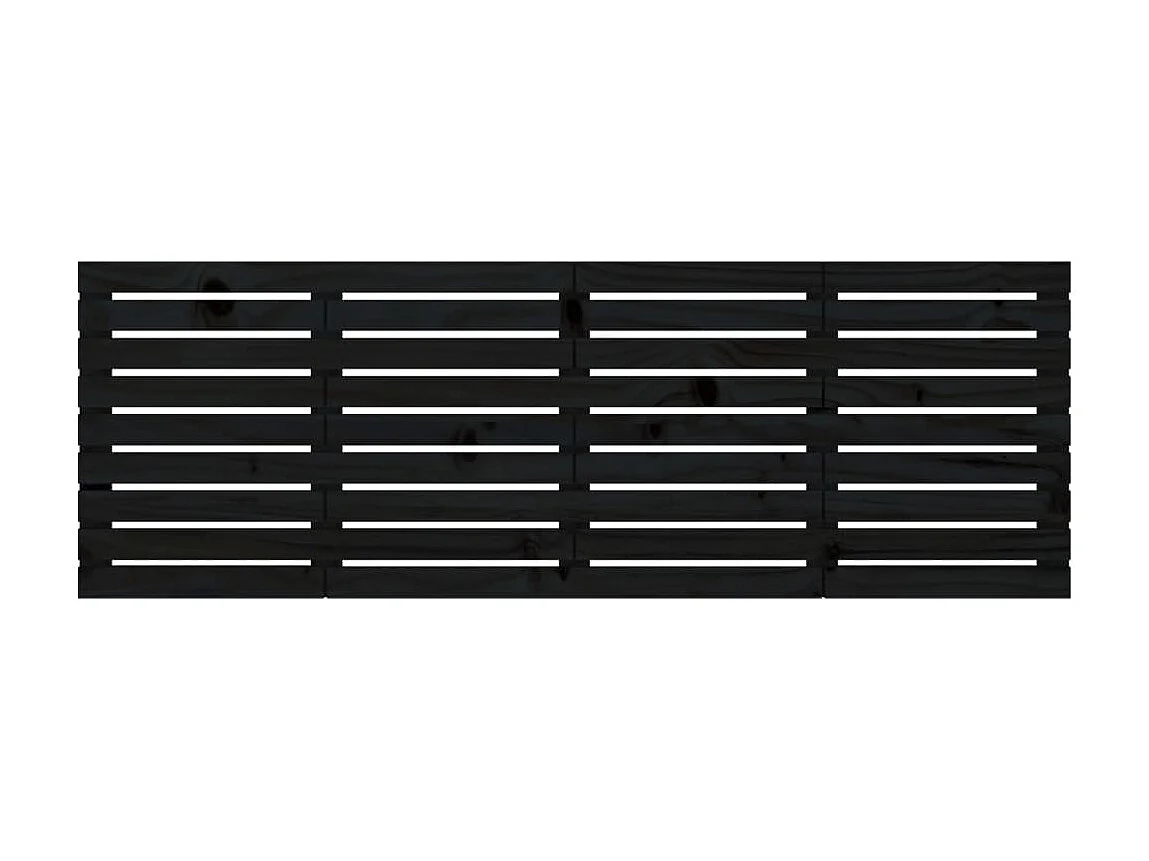 Tête de lit murale Noir 166x3x63 cm Bois massif de pin POI90482 BonneVie Meuble