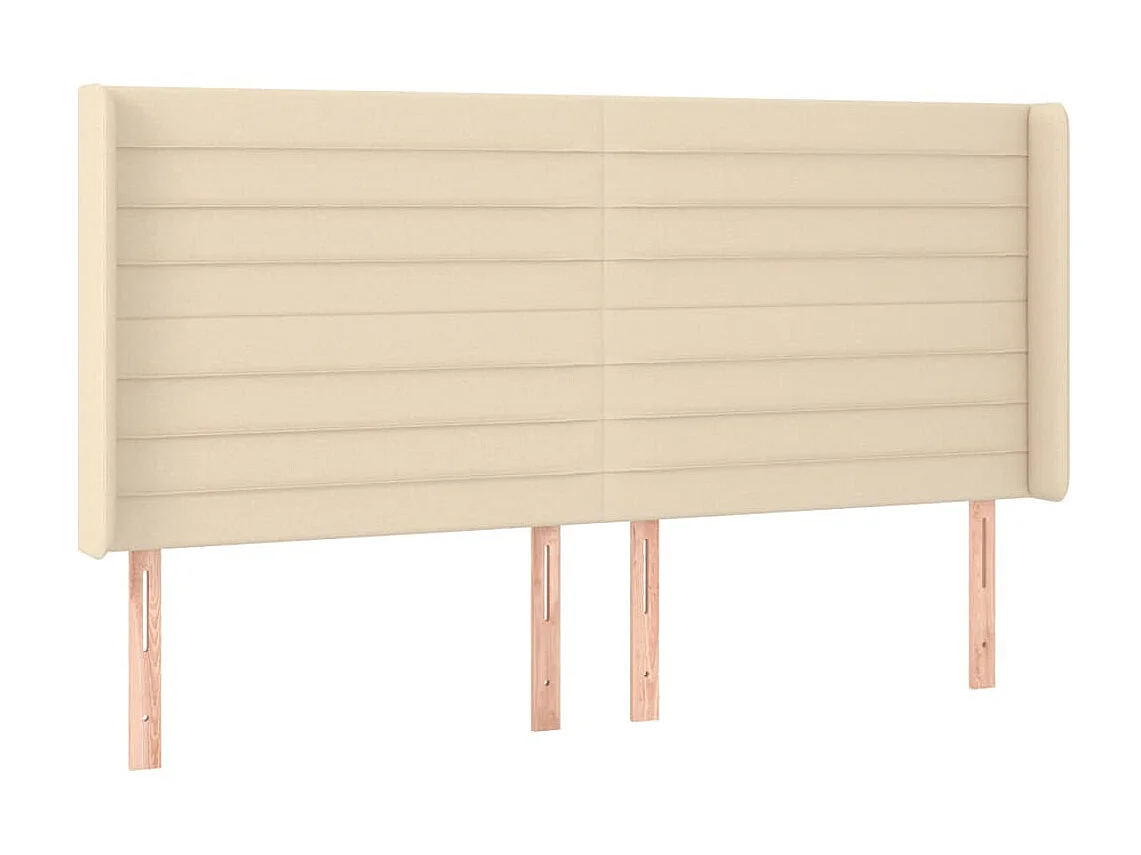 Cabecero con LED de tela color crema 183x16x118/128 cm ES52719