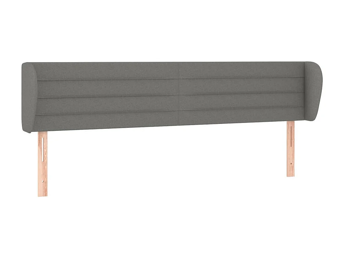 Tête de lit avec oreilles Gris foncé 183x23x78/88 cm Tissu POI75646 BonneVie Meuble