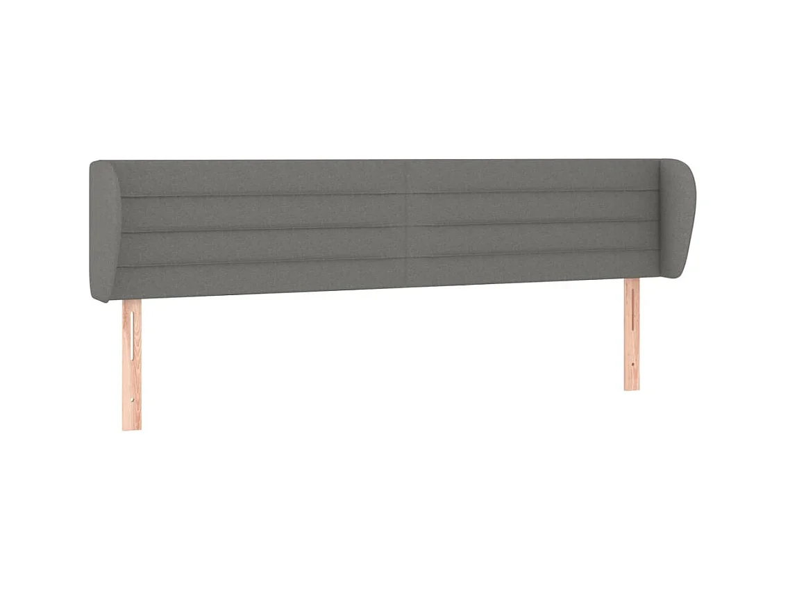 Tête de lit avec oreilles Gris foncé 183x23x78/88 cm Tissu POI75646 BonneVie Meuble