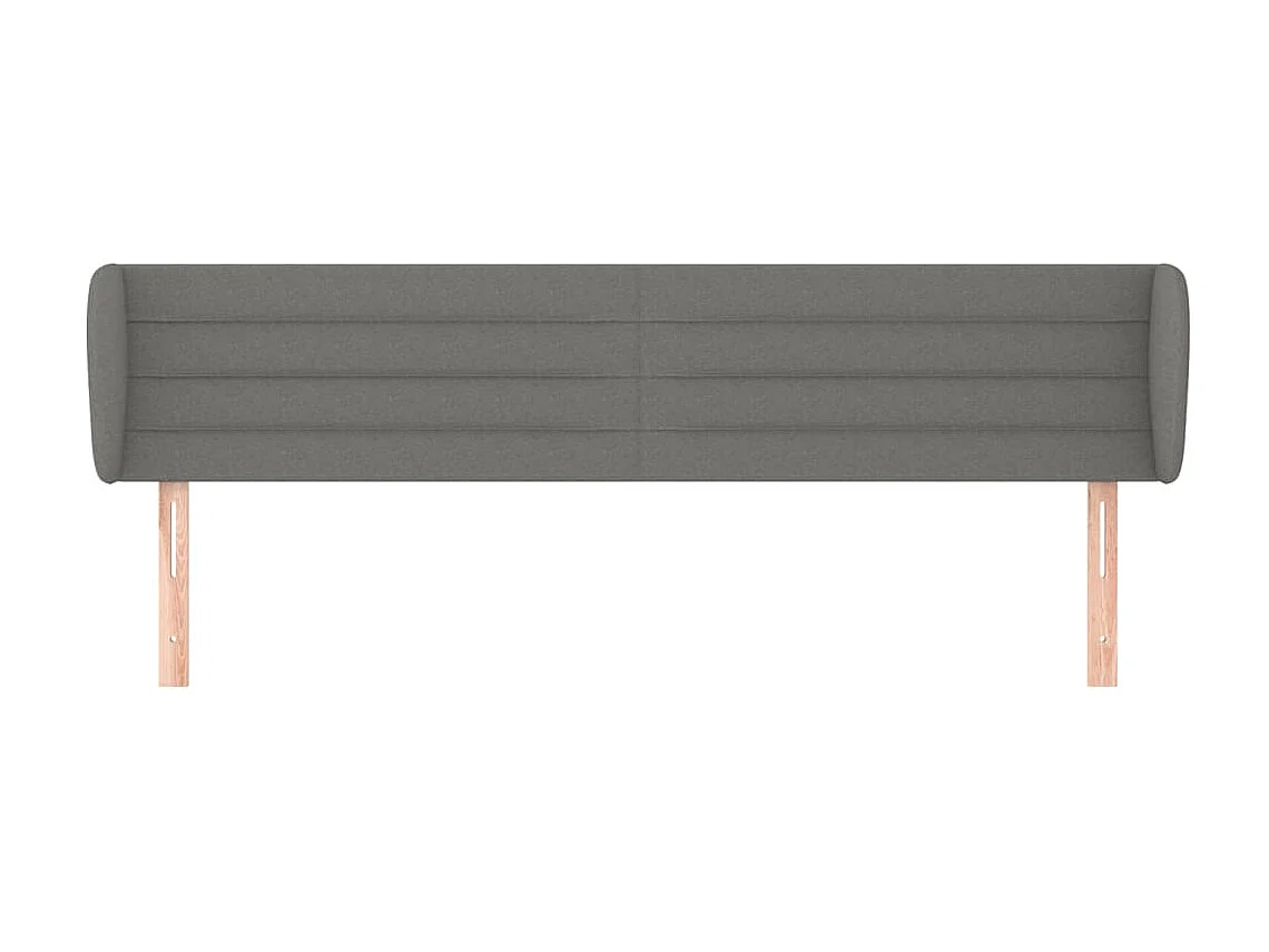 Tête de lit avec oreilles Gris foncé 183x23x78/88 cm Tissu POI75646 BonneVie Meuble