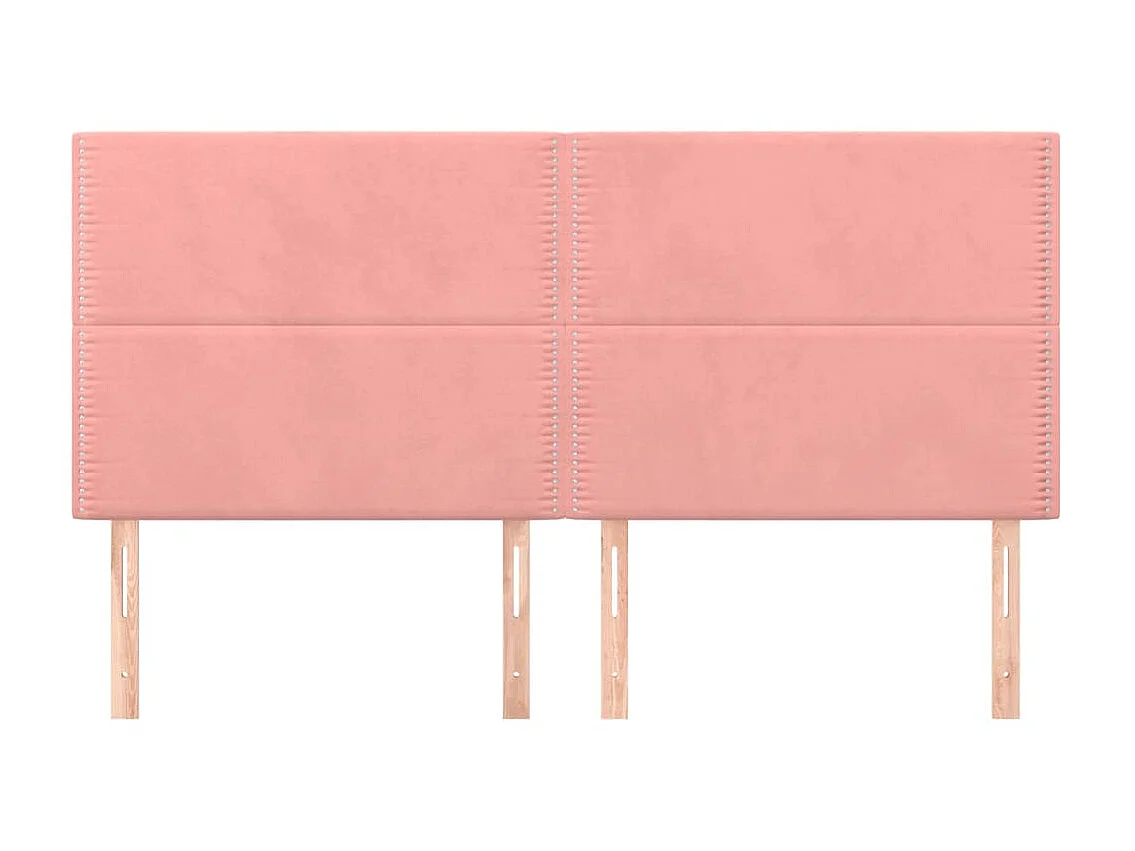 Têtes de lit 4 pcs Rose 90x5x78/88 cm Velours POI11678 BonneVie Meuble