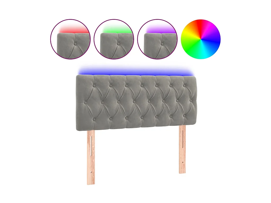 LED Kopfteil,Bettkopfteil Hellgrau 100x7x78/88 cm Samt -gkd828635