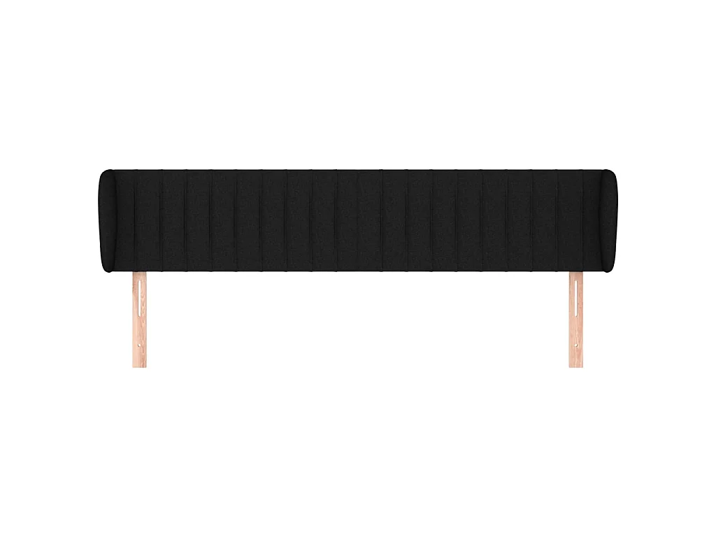 Tête de lit avec oreilles Noir 163x23x78/88 cm Tissu POI99857 BonneVie Meuble