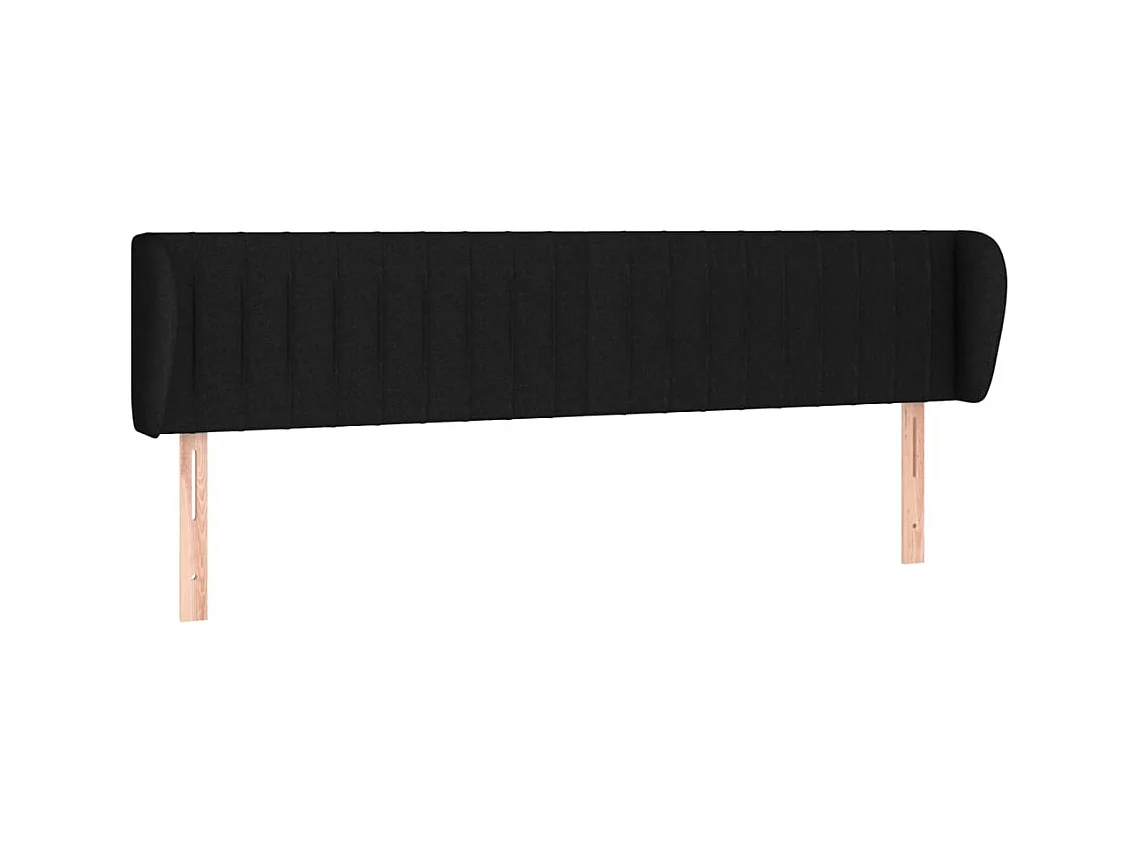 Testiera | Testata del letto ad Orecchio Nera 163x23x78/88 cm in Tessuto