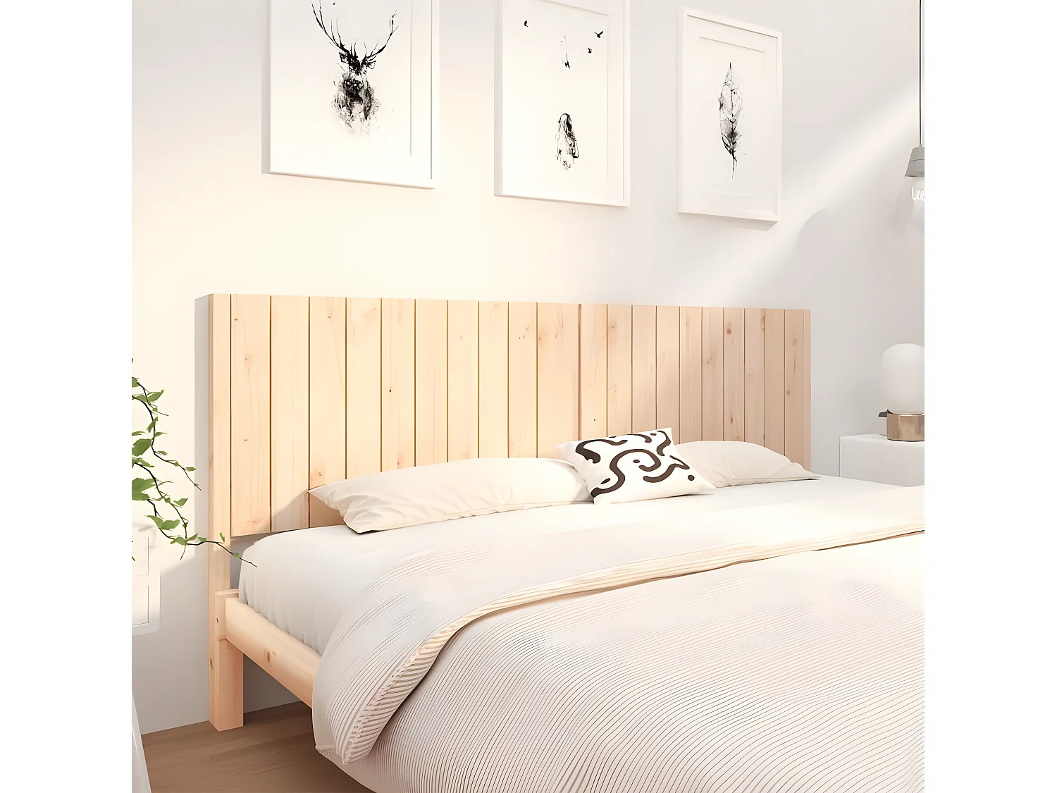 Tête de lit 205,5x4x100 cm Bois massif de pin PEWV38165 BonneVie Meuble